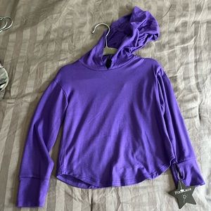 WT PixieLane long sleeve soft hooded purple shirt with thumbholes size 2/3t